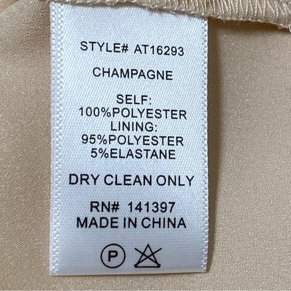 ASTR Satin Puff Sleeve Ruched Deep V Blouse Champagne Boho Top Small NWT - Picture 9 of 10